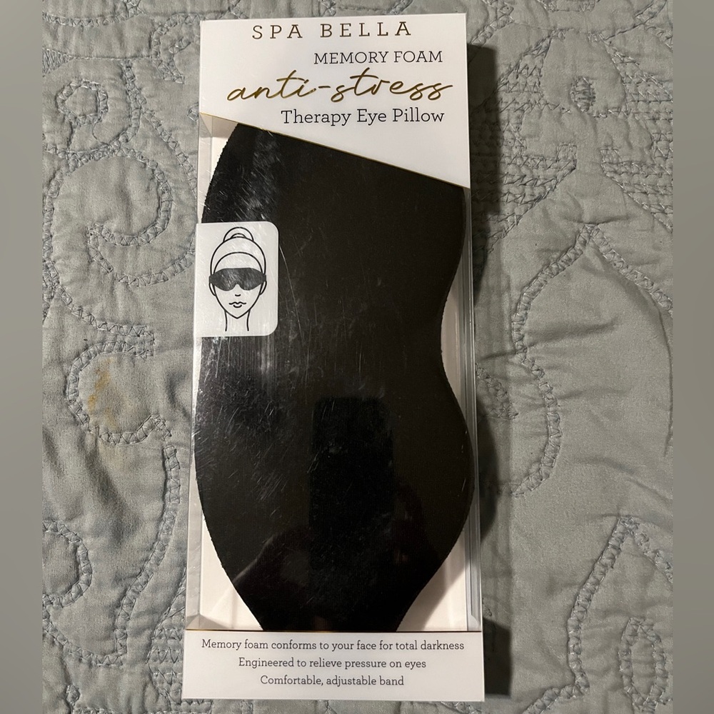 Spa Bella Black Memory Foam Anti-Stress Therapy Eye Pillow